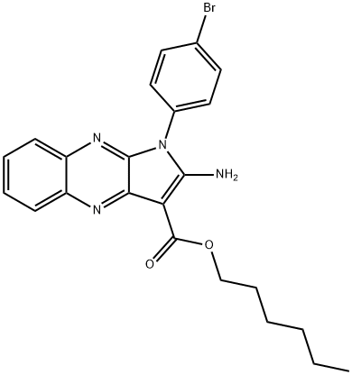 hexyl 2-amino-1-(4-bromophenyl)pyrrolo[3,2-b]quinoxaline-3-carboxylate Structural
