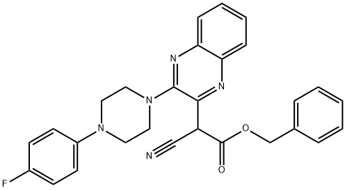 benzyl 2-cyano-2-[3-[4-(4-fluorophenyl)piperazin-1-yl]quinoxalin-2-yl]acetate Structural