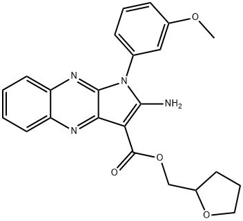 oxolan-2-ylmethyl 2-amino-1-(3-methoxyphenyl)pyrrolo[3,2-b]quinoxaline-3-carboxylate Structural