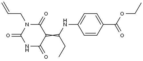ethyl 4-[[(1E)-1-(2,4,6-trioxo-1-prop-2-enyl-1,3-diazinan-5-ylidene)propyl]amino]benzoate Structural