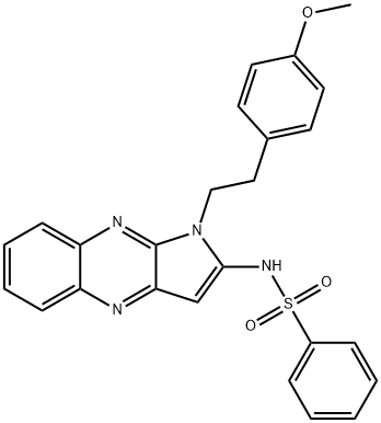 N-[1-[2-(4-methoxyphenyl)ethyl]pyrrolo[3,2-b]quinoxalin-2-yl]benzenesulfonamide Structural