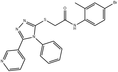 N-(4-bromo-2-methylphenyl)-2-[(4-phenyl-5-pyridin-3-yl-1,2,4-triazol-3-yl)sulfanyl]acetamide Structural