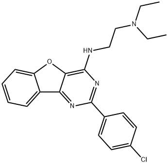 N-[2-(4-chlorophenyl)-[1]benzofuro[3,2-d]pyrimidin-4-yl]-N',N'-diethylethane-1,2-diamine Structural