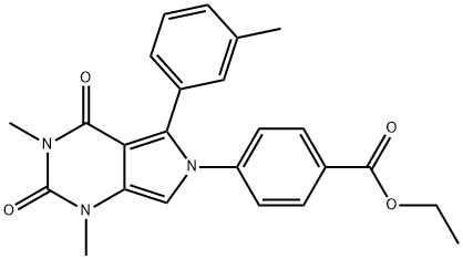 ethyl 4-[1,3-dimethyl-5-(3-methylphenyl)-2,4-dioxopyrrolo[3,4-d]pyrimidin-6-yl]benzoate Structural