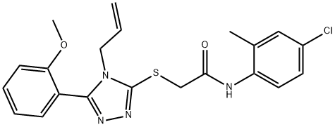 N-(4-chloro-2-methylphenyl)-2-[[5-(2-methoxyphenyl)-4-prop-2-enyl-1,2,4-triazol-3-yl]sulfanyl]acetamide Structural