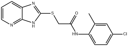 N-(4-chloro-2-methylphenyl)-2-(1H-imidazo[4,5-b]pyridin-2-ylsulfanyl)acetamide Structural