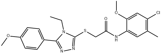 N-(4-chloro-2-methoxy-5-methylphenyl)-2-[[4-ethyl-5-(4-methoxyphenyl)-1,2,4-triazol-3-yl]sulfanyl]acetamide Structural