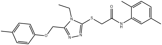 N-(2,5-dimethylphenyl)-2-[[4-ethyl-5-[(4-methylphenoxy)methyl]-1,2,4-triazol-3-yl]sulfanyl]acetamide Structural