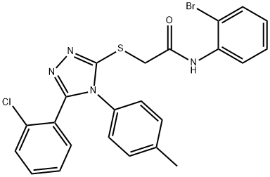 N-(2-bromophenyl)-2-[[5-(2-chlorophenyl)-4-(4-methylphenyl)-1,2,4-triazol-3-yl]sulfanyl]acetamide Structural
