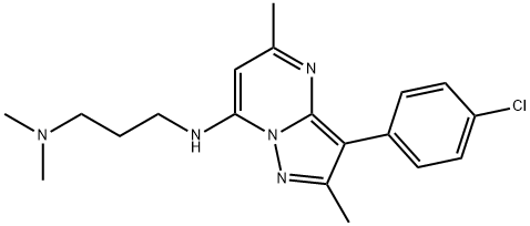 N-[3-(4-chlorophenyl)-2,5-dimethylpyrazolo[1,5-a]pyrimidin-7-yl]-N',N'-dimethylpropane-1,3-diamine Structural