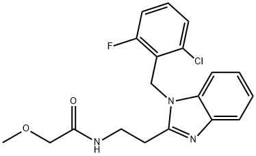 N-[2-[1-[(2-chloro-6-fluorophenyl)methyl]benzimidazol-2-yl]ethyl]-2-methoxyacetamide Structural