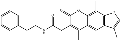 N-(2-phenylethyl)-2-(3,5,9-trimethyl-7-oxofuro[3,2-g]chromen-6-yl)acetamide Structural
