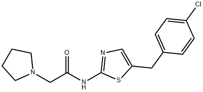 N-[5-[(4-chlorophenyl)methyl]-1,3-thiazol-2-yl]-2-pyrrolidin-1-ylacetamide Structural