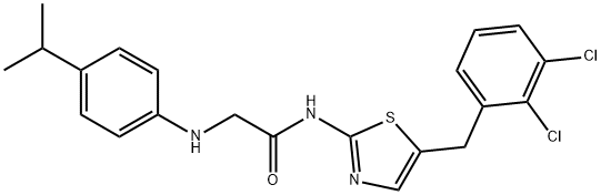 N-[5-[(2,3-dichlorophenyl)methyl]-1,3-thiazol-2-yl]-2-(4-propan-2-ylanilino)acetamide Structural