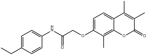 N-(4-ethylphenyl)-2-(3,4,8-trimethyl-2-oxochromen-7-yl)oxyacetamide Structural