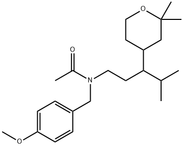 N-[3-(2,2-dimethyloxan-4-yl)-4-methylpentyl]-N-[(4-methoxyphenyl)methyl]acetamide Structural