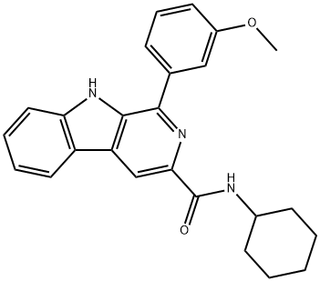 N-cyclohexyl-1-(3-methoxyphenyl)-9H-pyrido[3,4-b]indole-3-carboxamide Structural