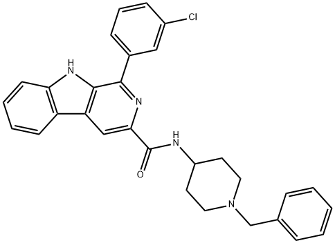 N-(1-benzylpiperidin-4-yl)-1-(3-chlorophenyl)-9H-pyrido[3,4-b]indole-3-carboxamide Structural