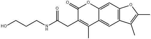N-(3-hydroxypropyl)-2-(2,3,5-trimethyl-7-oxofuro[3,2-g]chromen-6-yl)acetamide Structural