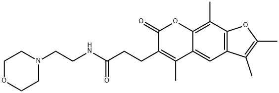 N-(2-morpholin-4-ylethyl)-3-(2,3,5,9-tetramethyl-7-oxofuro[3,2-g]chromen-6-yl)propanamide Structural