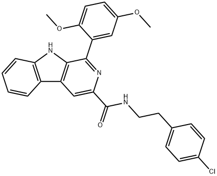 N-[2-(4-chlorophenyl)ethyl]-1-(2,5-dimethoxyphenyl)-9H-pyrido[3,4-b]indole-3-carboxamide Structural