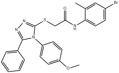 N-(4-bromo-2-methylphenyl)-2-[[4-(4-methoxyphenyl)-5-phenyl-1,2,4-triazol-3-yl]sulfanyl]acetamide Structural