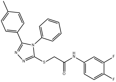 N-(3,4-difluorophenyl)-2-[[5-(4-methylphenyl)-4-phenyl-1,2,4-triazol-3-yl]sulfanyl]acetamide Structural