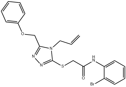 N-(2-bromophenyl)-2-[[5-(phenoxymethyl)-4-prop-2-enyl-1,2,4-triazol-3-yl]sulfanyl]acetamide Structural