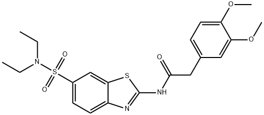 N-[6-(diethylsulfamoyl)-1,3-benzothiazol-2-yl]-2-(3,4-dimethoxyphenyl)acetamide Structural
