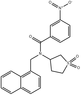 N-(1,1-dioxothiolan-3-yl)-N-(naphthalen-1-ylmethyl)-3-nitrobenzamide Structural