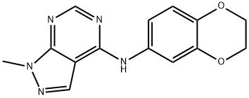 N-(2,3-dihydro-1,4-benzodioxin-6-yl)-1-methylpyrazolo[3,4-d]pyrimidin-4-amine Structural