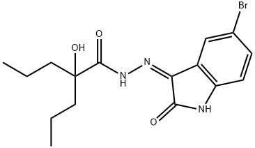 N'-(5-bromo-2-oxoindol-3-yl)-2-hydroxy-2-propylpentanehydrazide Structural