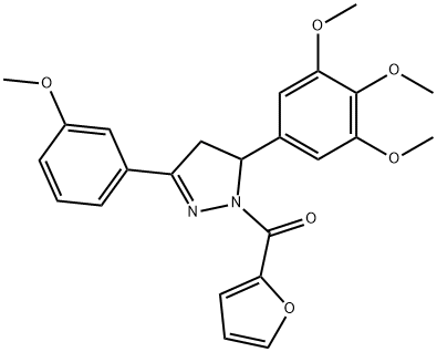 furan-2-yl-[5-(3-methoxyphenyl)-3-(3,4,5-trimethoxyphenyl)-3,4-dihydropyrazol-2-yl]methanone Structural