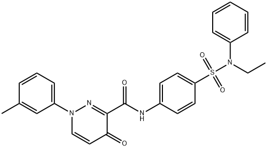 N-[4-[ethyl(phenyl)sulfamoyl]phenyl]-1-(3-methylphenyl)-4-oxopyridazine-3-carboxamide Structural