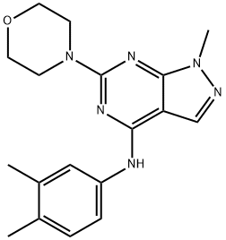 N-(3,4-dimethylphenyl)-1-methyl-6-morpholin-4-ylpyrazolo[3,4-d]pyrimidin-4-amine Structural