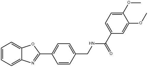 N-[[4-(1,3-benzoxazol-2-yl)phenyl]methyl]-3,4-dimethoxybenzamide Structural