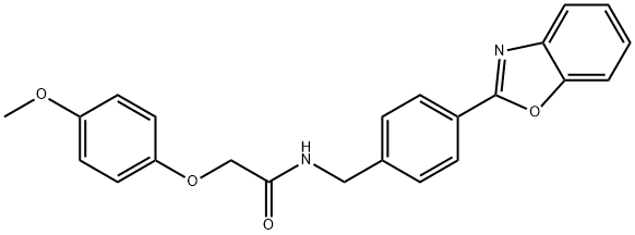 N-[[4-(1,3-benzoxazol-2-yl)phenyl]methyl]-2-(4-methoxyphenoxy)acetamide Structural