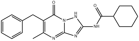 N-(6-benzyl-5-methyl-7-oxo-1H-[1,2,4]triazolo[1,5-a]pyrimidin-2-yl)cyclohexanecarboxamide Structural