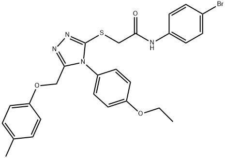 N-(4-bromophenyl)-2-[[4-(4-ethoxyphenyl)-5-[(4-methylphenoxy)methyl]-1,2,4-triazol-3-yl]sulfanyl]acetamide Structural