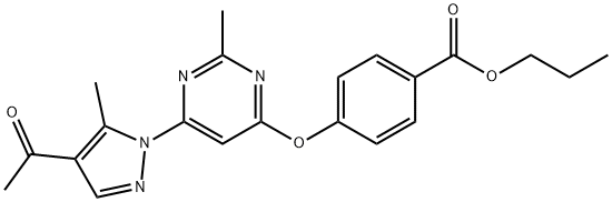 propyl 4-[6-(4-acetyl-5-methylpyrazol-1-yl)-2-methylpyrimidin-4-yl]oxybenzoate Structural