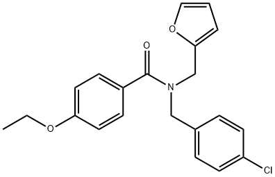 N-[(4-chlorophenyl)methyl]-4-ethoxy-N-(furan-2-ylmethyl)benzamide Structural