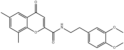 N-[2-(3,4-dimethoxyphenyl)ethyl]-6,8-dimethyl-4-oxochromene-2-carboxamide Structural