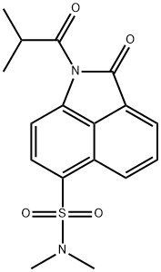 N,N-dimethyl-1-(2-methylpropanoyl)-2-oxobenzo[cd]indole-6-sulfonamide Structural