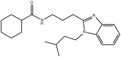 N-[3-[1-(3-methylbutyl)benzimidazol-2-yl]propyl]cyclohexanecarboxamide Structural