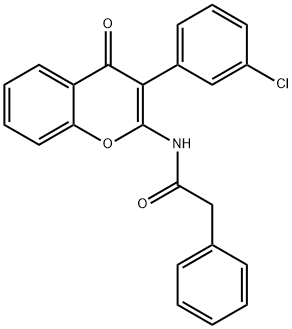 N-[3-(3-chlorophenyl)-4-oxochromen-2-yl]-2-phenylacetamide Structural