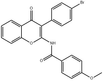 N-[3-(4-bromophenyl)-4-oxochromen-2-yl]-4-methoxybenzamide Structural
