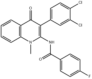 N-[3-(3,4-dichlorophenyl)-1-methyl-4-oxoquinolin-2-yl]-4-fluorobenzamide Structural