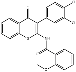 N-[3-(3,4-dichlorophenyl)-4-oxothiochromen-2-yl]-2-methoxybenzamide Structural
