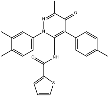 N-[2-(3,4-dimethylphenyl)-6-methyl-4-(4-methylphenyl)-5-oxopyridazin-3-yl]thiophene-2-carboxamide Structural