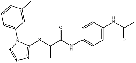N-(4-acetamidophenyl)-2-[1-(3-methylphenyl)tetrazol-5-yl]sulfanylpropanamide Structural